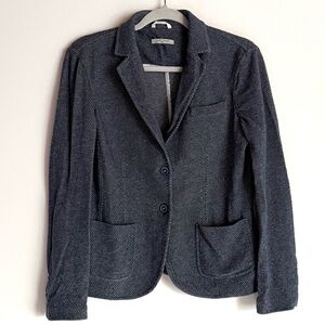 Circolo 1901 Women’s Slate Blue & White Knit Cotton Blazer